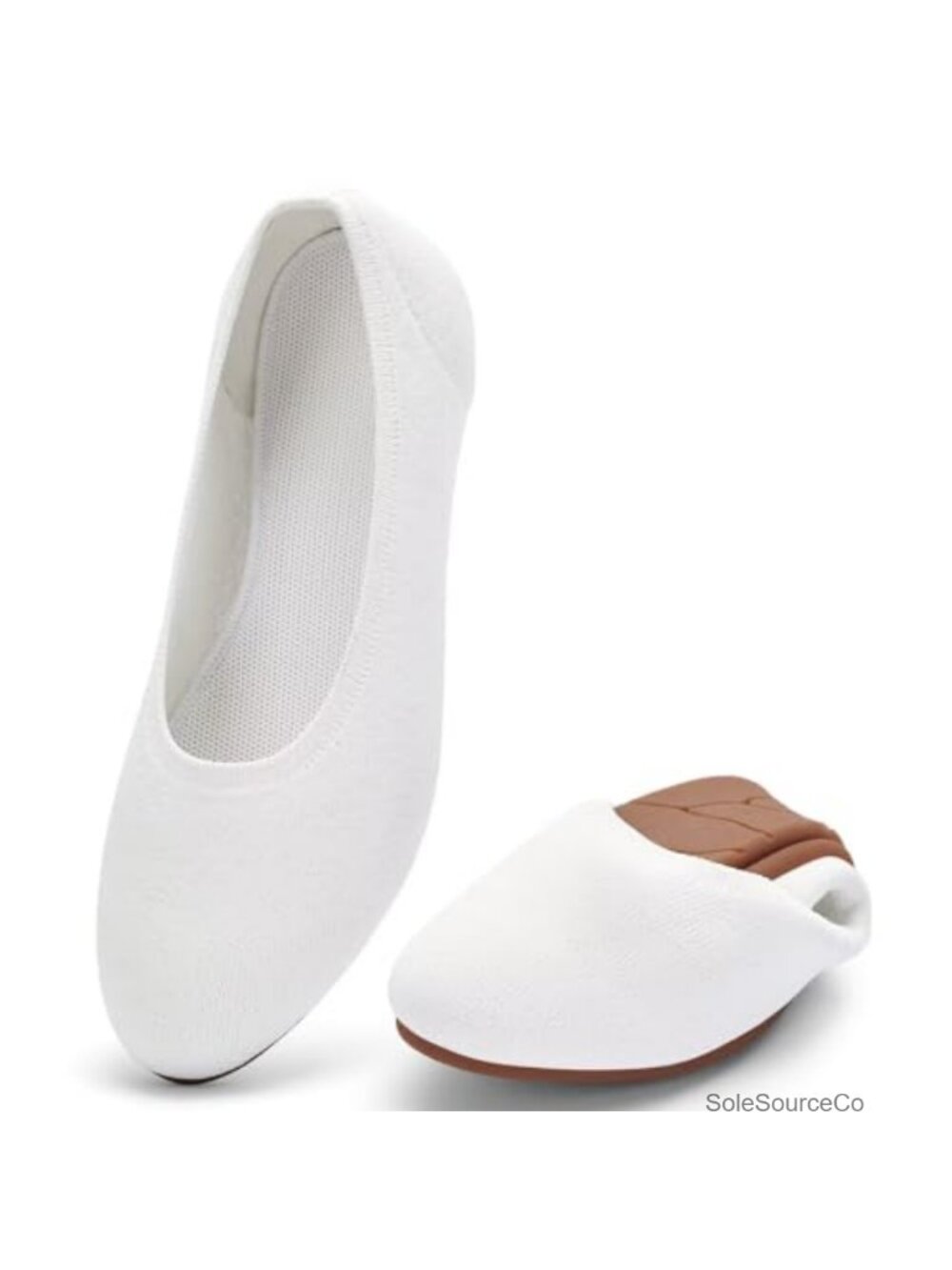 Breathable Knit Ballet Flats Comfort Slip On Walking Shoes